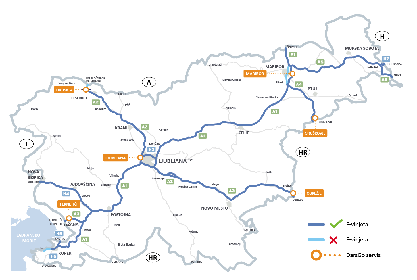 szlovén autópályatérkép